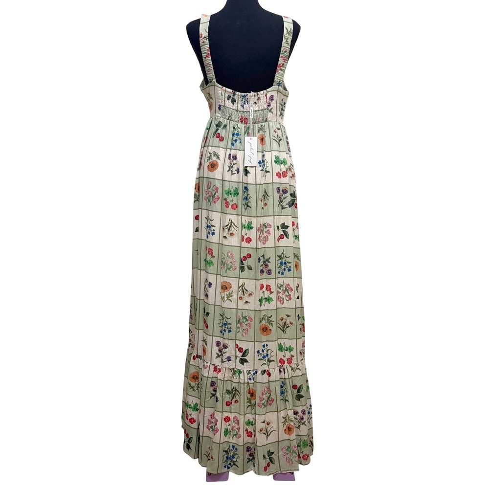 NEW Petal + Pup Flower Market Maxi Dress M Linen Blend Cottage Country Garden - Picture 4 of 12